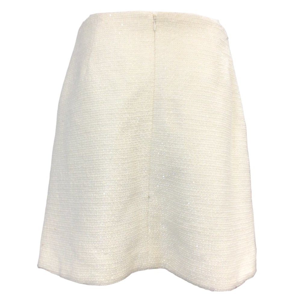 CAROLINA HERRERA IVORY MULTI JEWEL EMBELLISHED BOUCLE SKIRT - Picture 3 of 3